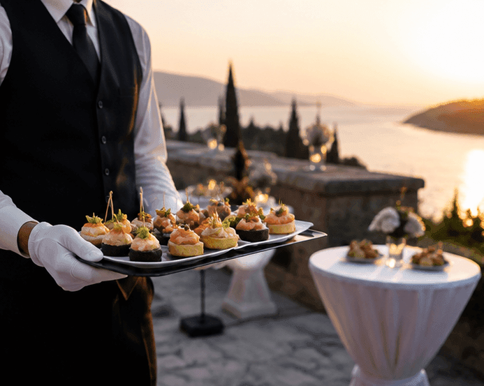 Professionelle kulinarische Vorbereitung für exklusives Catering