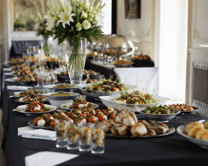 Elegant gedeckte Tafel für eine private Veranstaltung