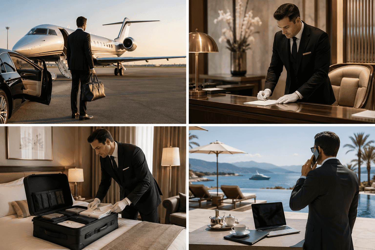 Professioneller Butler in einer modernen Luxusresidenz