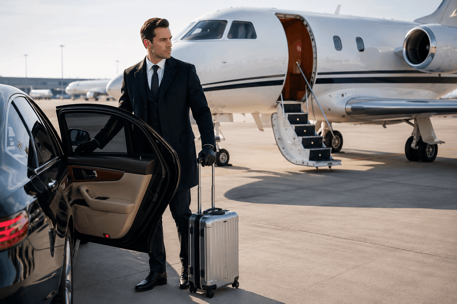 Butler bei der diskreten Vorbereitung eines hochwertigen Services